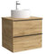 Salgar Mueble de baño Nabua 60 cm Roble con Tirador de pestaña | Lavabo sobre encimera