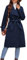Mädchen Elegant Mode Langarm Open Front Wollmantel Damen lockere Passform Solide Farbe Warme Winddicht Jacken für Alltag Dunkelblau S