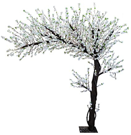 ZONABSQQ Lifelike Artificial Tree 4.9 Feet Artificial Pear Tree, Real Wood Stems Artificial Plant Silk Faux Pear Blossom Tree for Home, Garden, Outdoor Decorative Plant