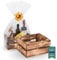 LAUBLUST Kleine Vintage Holzkiste als Geschenkkorb leer - Präsentkorb zum Befüllen als Geschenk Korb für Weihnachten Silvester - Geflammt, 30x20x15 cm | Geschenkkiste & Deko - Holz Aufbewahrungskiste