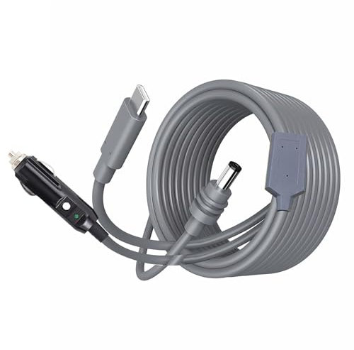 3in1 for Mini DC Power Cable, DC to 100W Type C, DC & 2V 24V Car Charger Cable, Multifunctional Power Supply Cord for 65W+ PD Power Bank, 30m/98.4FT