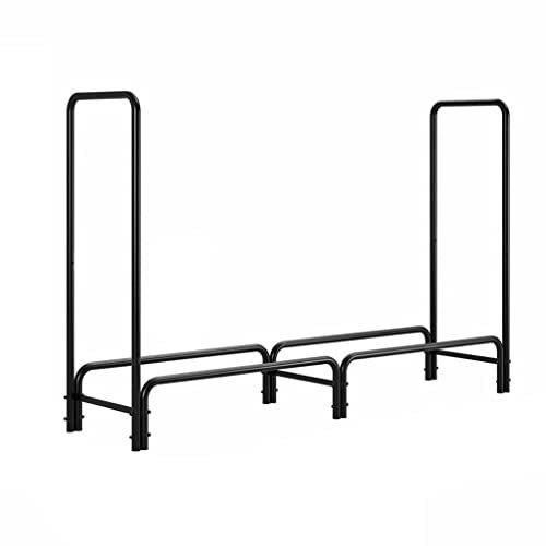 KHYTEBV Minimalistisches Home Metall Schwarz Abnehmbarer Bodenbelag Brennholz Regal Lagerung Outdoor Indoor Holz Trennwand Regal