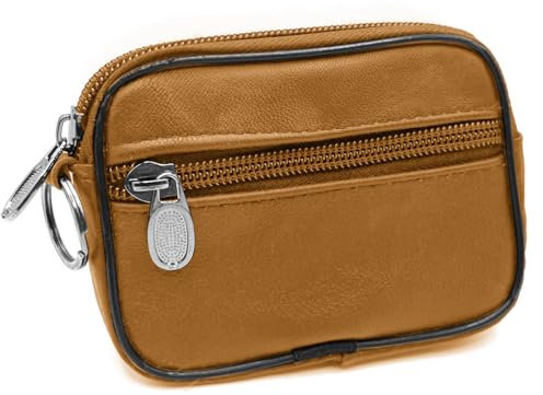 Charmoni - Portefeuille - Porte Monnaie - Multi Poches - en Cuir véritable - Top qualité - pour Homme (1, Marron)