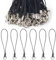 Gurfzcyuoo 100pcs Phone Charm Making Kit Mobile Phone Pendant Loops Detachable Phones Ring Straps Phones Charm Cords for Cellphones Lanyard Strap DIY Rope for Hanging (Black)