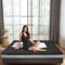 SUNYRISY 203 x 100cm Japanische Futon Matratze, 10cm Dick Bodenmatratze Faltmatratze mit Aufbewahrungstasche, Faltbare Tragbar Tatami Matratze Gästematratze Klappbett Matratze, Schwarz