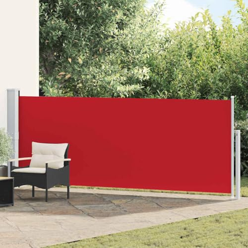 Myheimly Seitenmarkise Sichtschutz Windschutz Sonnenschutz Balkon Seitenmarkise,Rot,140 x 500 cm