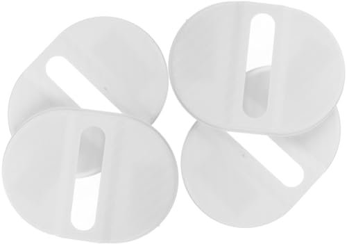 CHICAMPERA 4pcs Car Door Lock Buckle Cover Plates Plastic Door Lock Protection Cover Damping Pads White Ding Protection