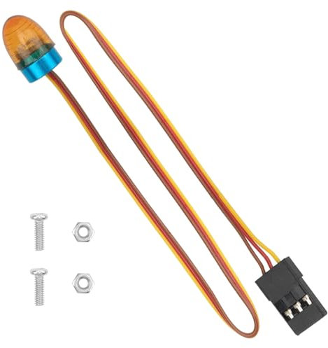 GTIWUNG Modellbau Rundumlicht 4,8-6Volt in Gelb Elliptisch,Rundumleuchte,Warnleuchte,RC Car LED Licht Stirnlampe Blinklampe RC Zubehör für 1/14 RC Auto Tamiya Traktor RC Bagger Engineering Truck