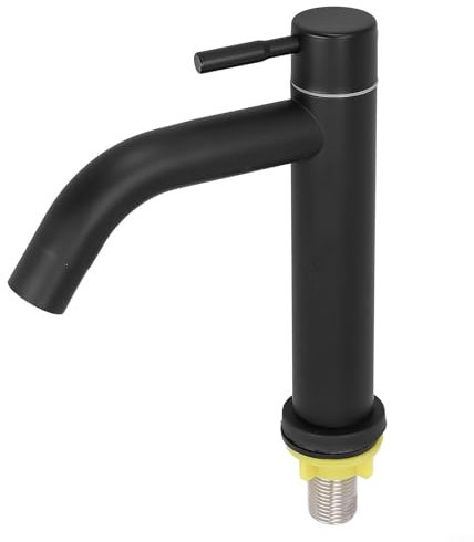 Traitement anticorrosion élégant sur robinet d'évier froid simple noir pour plus de durabilité (S)