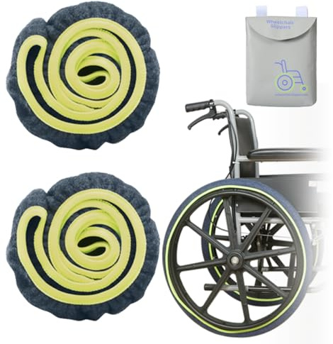 Ehucon Rollstuhl-Reifenabdeckungen für Räder zum Schutz von Böden, Teppichen, Rollstuhlzubehör, Reifenabdeckungen für Rollstuhl, 2 Stück (blau, 55,9 cm)