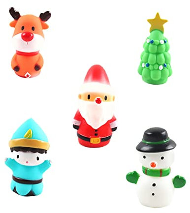 KICHOUSE 5 Stück Weihnachts Fingerpuppen Teiliges Lustiges für Weihnachtsmann Schneemann Elch für Interaktive Rollenspiele für Kindergarten Belohnung