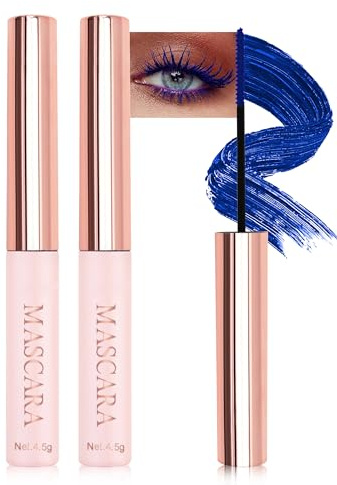 Mascara ultra fine per ciglia corte, 2 pezzi, impermeabile, mascara blu, per cosplay, feste 05