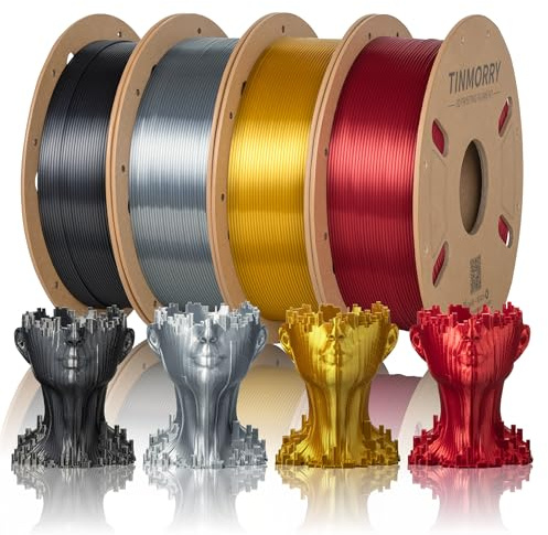 TINMORRY Filamento PLA 1,75 mm, filamento impresora 3D 750g X4 4 colores