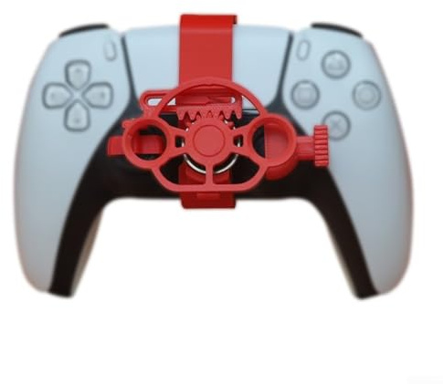 Per mini volante da corsa, controller compatto stampato in 3D per PS5 per PS4 divertente gioco dinamico simulazione accessorio di guida (rosso)