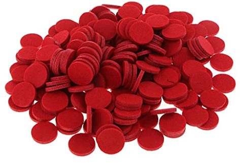 DuskHaven 200 Stück Ersatzpads für Ätherische Öle Diffusor Aromatherapie Filzeinsatz Waschbar Absorbierend Nachfüllbar für Lüftungsschmuck Halsketten Diffusorar, rot