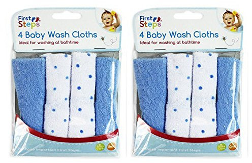 Pack of 8 Soft Baby Wash Cloths Towel Flannel Machine Wash from 0 Months +