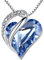 Leafael Infinity Love Herzanhänger-Kette für Damen – Geburtsstein Halskette mit Kristallen, rhodiniert, nickelfrei & hautfreundlich – Edler Damenschmuck mit 45 + 5 cm Kette und Karabinerverschluss