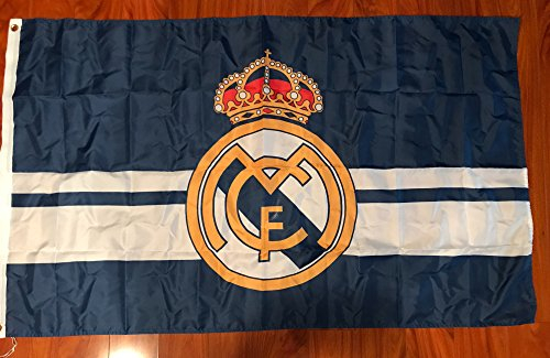 Real Madrid C.F. La Liga Soccer Flagge, 91 x 152 cm, Blau