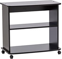 Mobile Carrello H.71 L.75 P.40, porta TV, Stampante, HI-FI, (Nero)