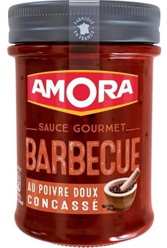 Amora Sauce Gourmet Barbecue au Poivre Doux Concassé 224g (lot de 5)