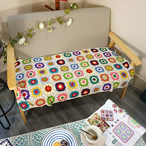 Handgefertigte, gehäkelte Überwurfdecke für Oma-Decke, Pullover-Stil, ganzjährig, Geschenk, für drinnen und draußen, für Sofa, Schmusetuch, Bett, Liegestuhl, Wohnzimmer, Dekoration, 119.4 x 58.4 cm