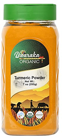 Dwaraka Organic - Turmeric Powder, 7oz, Healthy, Organic, Non GMO, All Natural