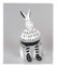 Oster Dekoration Kantensitzer mit Hängebeinen Osterhase Hase schwarz-weiss 12cm Steingut - Geschenke zu Ostern