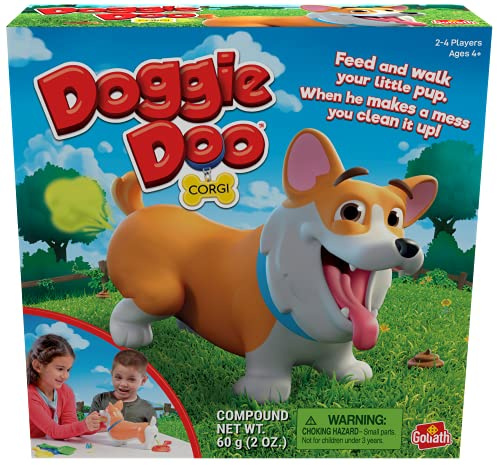 Goliath Spiele – Doggie DOO Corgi, füttere den Hund und sammle Sein DOO to Win, Kinder-Actionspiel, für 2–4 Spieler, ab 4 Jahren
