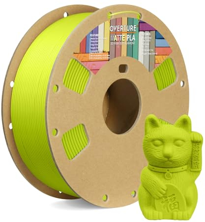 OVERTURE Matte PLA Filament Aufgerüstet 1.75 mm, 1kg (2.2 lbs) Spule, Maßgenauigkeit +/- 0.02mm Filament für 3D Drucker (Grasgrün)