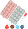 JUSONEY Moldes de silicona en forma de corazón, 15 cavidades, 2 piezas moldes de silicona para chocolate DIY moldes para caramelos de gelatina moldes de goma para cubitos de hielo (Forma 3)