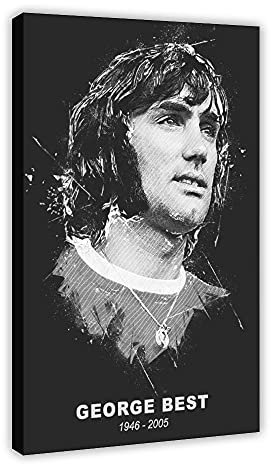 George Best Poster Fußball Kunst Leinwand Wandkunst Dekor Gemälde für Wohnzimmer Home Dekoration Rahmen 30 × 45 cm