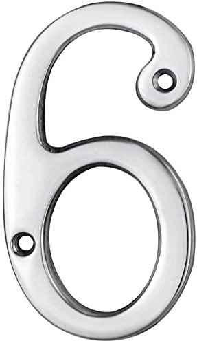 Polished Chrome Door Number 6/9-75mm Height - 4mm Depth - House Numeral Plaque | Front Door House Numbers - Decorative External Door Letters - Numeral & Letter Plaques