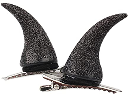 GUOJFEN Ox Horn Haarspangen Teufel Horn Haarspangen rutschfeste Kopfbedeckung Foto Requisiten Kostüm Halloween Cosplay Zubehör