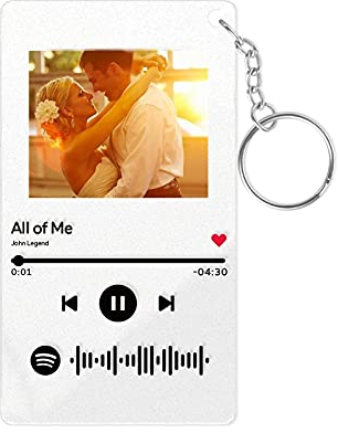 My Face Socks Personalisiert Spotify Code Schlüsselanhänger Foto Song Cover Acrylglas,Album Scanbares Bild Platte Geschenk für Herren Damen Weihnacht Geburtstag Valentinstag, YSCYYS1YIYI1, Style 4