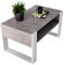 Couchtisch KARO rechteckiger Kaffeetisch aus Holz Modern Teetisch 95 x 53,6 45cm massiv und stabil (Chicago Beton/Weiss), 0012