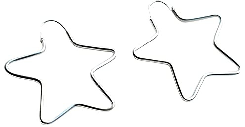 Damen Silber Creolen Stern 925 er Sterling-Silber