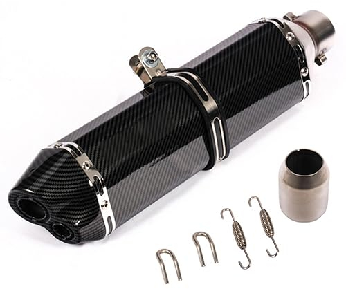 Silencieux d'échappement universels de moto 38-51mm Texture en fibre de carbone noire Tuyau d'échappement arrière En acier inoxydable Éliminateur de bruit Moto DB Killer pour ATV Scooter (B)