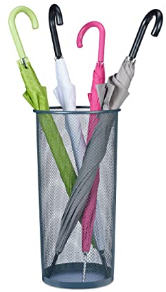Relaxdays Porte-Parapluie, Acier, H x D: 50 x 26 cm, Support pour parapluies et Cannes, Aspect grillagé, Anthracite