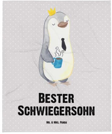 Mr. & Mrs. Panda Kinderdecke Pinguin Bester Schwiegersohn - Geschenk, Dekoration, Ehefrau des Sohns, Wohndecke, angeheiratet, Geschenkidee, Sofadecke, Tochter, Fleecedecke, Mikrofaser Decke