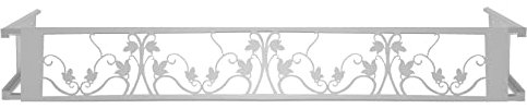 CM GARDEN - Balconcillo para Macetas, Balconcillo para Plantas, Portamacetas Ventana, Protector de macetas, Modelo Floral Extensible 140-200 cm, Gris