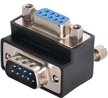 NFHK D-Sub RS232 9-poliger DB9P-Stecker auf Buchse, nach unten abgewinkelt, 90 Grad Verlängerungsadapter