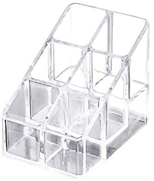 Ciieeo Nail Polish Organizer Case Small Acrylic Lipstick Holder 6 Slots Clear Lipstick Organizer Case Lipgloss Display Stand Rack for Lipgloss Lipstick Nail Polish Display