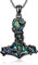 CUPENDA Thor Hammer Halskette Sterling Silber Schwarz Mjolnir Baum des Lebens Anhänger Nordic Wikinger Schmuck Geschenke für Damen