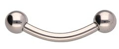OTHER Piercing Augenbrauen Banane Titan Curved Barbell Piercing Lippenpiercing Augenbrauenpiercing Damen Herren Labret Septum Ring Helix Rook Ohr Schmuck Piercings Silber 1,2x12x2,5 mm