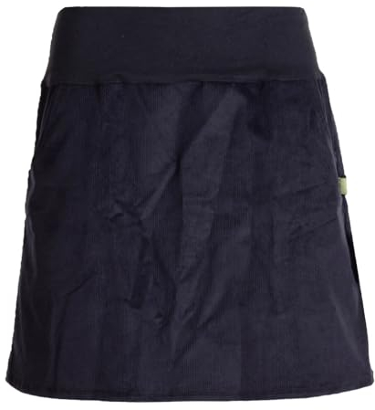 Vishes Damen-Cordrock mit breitem Bund & Taschen in Schwarz | Größe M (38) | Handgefertigt aus 100% Baumwolle | Für warme & kalte Monate | Nachhaltige Alternative Bekleidung