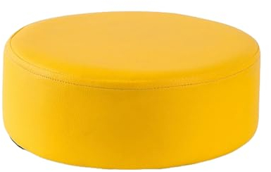 SYALEO 10,6'' runder Ottoman-Pouf-Fußhocker aus Kunstleder, Ottoman-Fußstütze, Couchtisch, niedriger Hocker, moderner Boden-Fußhocker für Sofa, Kissen, Couch