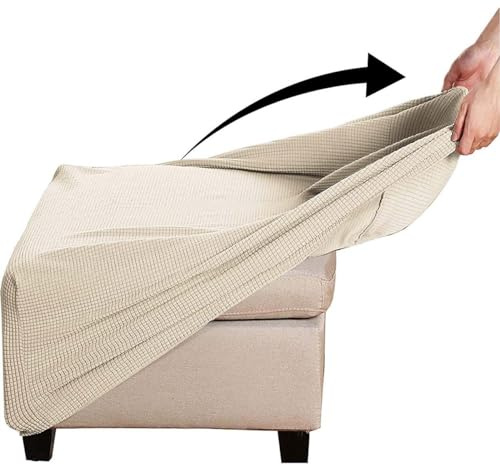 Yekuhe Hockerbezug Quadratisch Ottomane Schonbezug Quadratische Stretch Hocker Bezug Hocker Bezug für Ottomane Überzug Hockerbezug Quadratische Ottomane Abdeckungen(#5,65x65cm/26x26in)