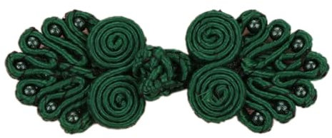 Whakano 10 Paar Chinesische Knoten Froschknöpfe Verschluss Nähen Verschlüsse,Chinesische Verschlussknöpfe,für Pullover Mäntel Schal Cardigan,Cheongsam,Tang,Anzug,Kostüme Outfit Nähen,Malachitgrün