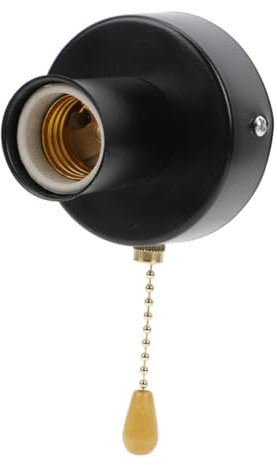 Angoily Schalter Ziehen Lampenfassung Mit Zugschalter Steckdose Für Deckenleuchte Birnenfassung Mit Zugkette Zugschnur Lampenfassung Neben Lichtteil Rostfreier Stahl Lampenkopf Glühlampe