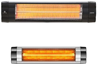Arebos 2500 W Infrarot Heizstrahler | 90° Neigung inkl. Montagematerial | Wandmontage | Infrarotstrahler Quarzstrahler Terrassenheizer Terrassentrahler Wand-Heizstrahler | Schwarz